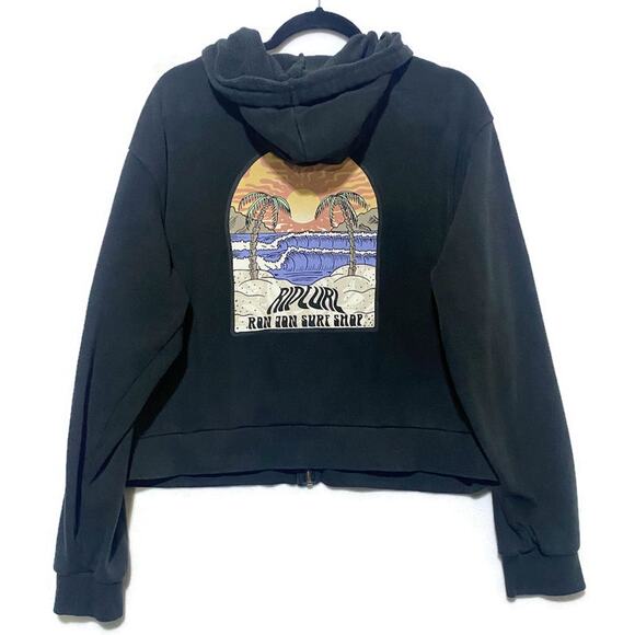 Rip Curl Ron Jon Surf Shop Jacket Men's Medium Zip Up Black - Picture 5 of 7